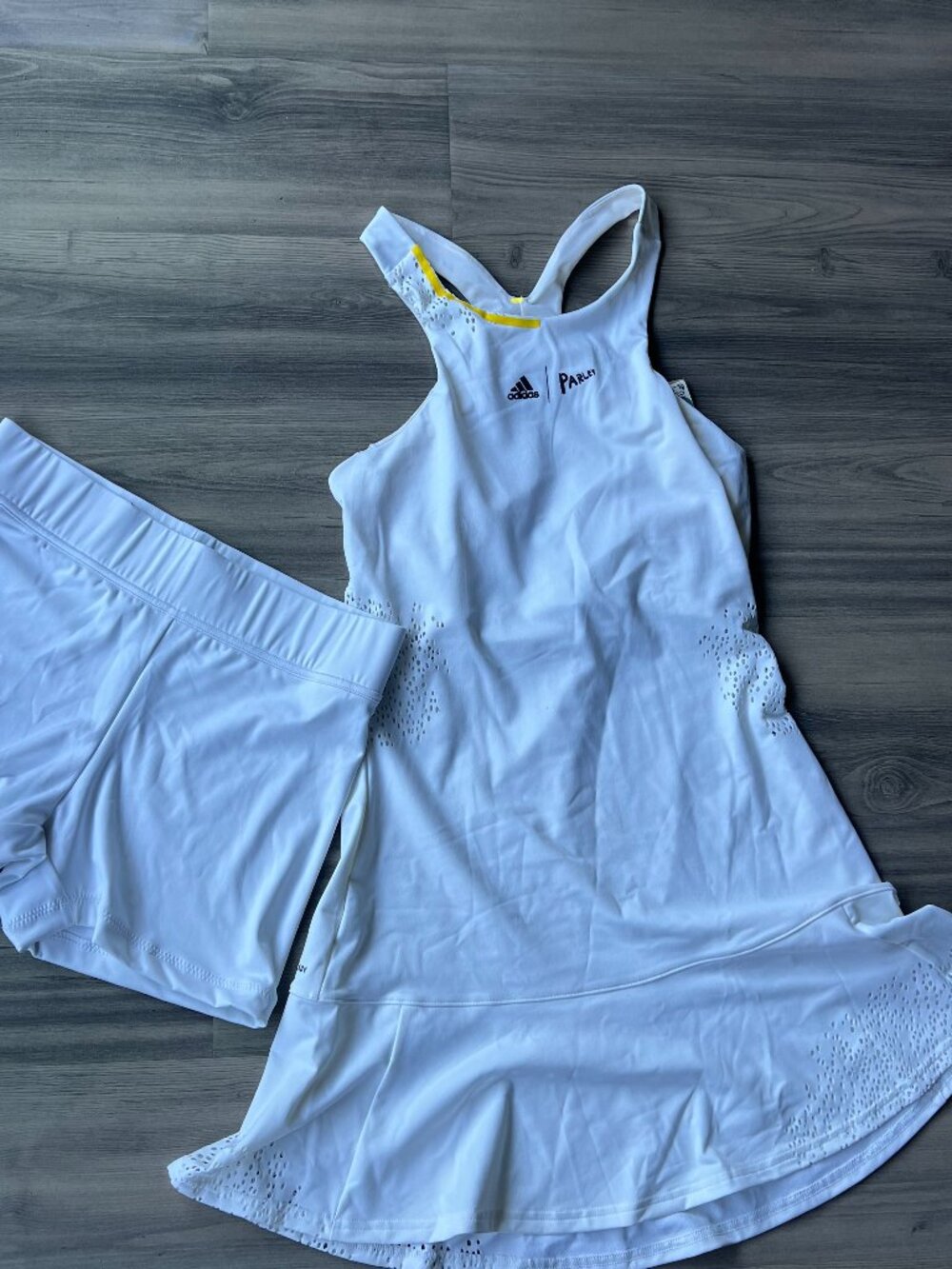 adidas x Parley London Y-Dress in White (Wimbledon 2022), size M
